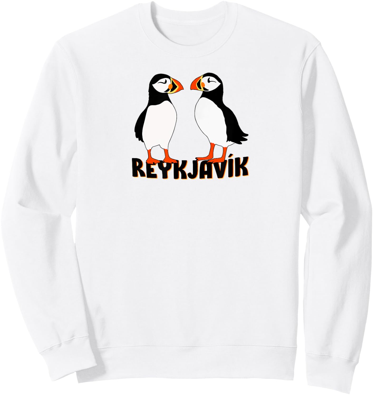 Two Cute puffins from Reykjavík Iceland Sweatshirt - Sweatshirt | White