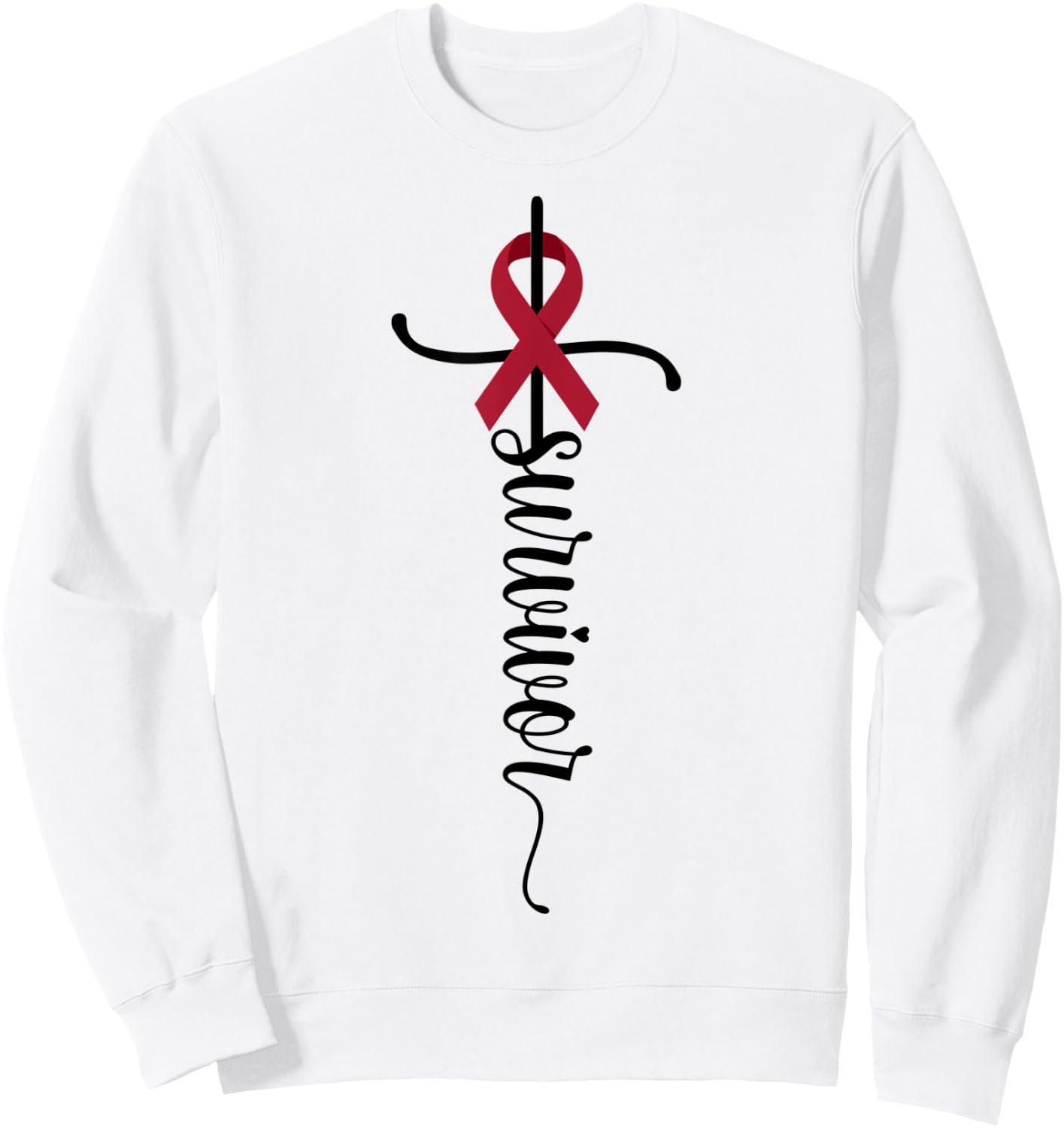 Survivor Christian Cross Warrior Multiple Myeloma Cancer Sweatshirt - Sweatshirt | White
