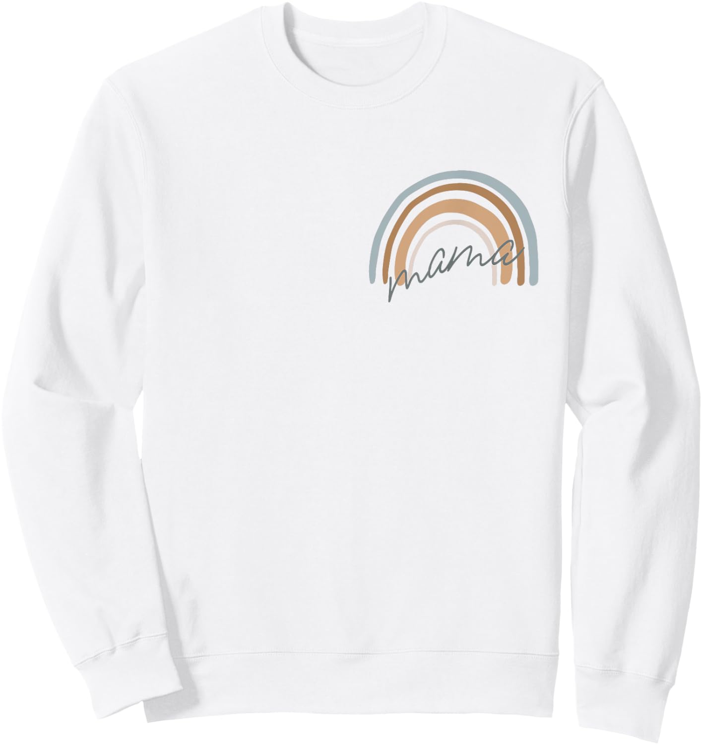 Vintage Boho Rainbow Mama Girl Mom Cute Mother's Day Gift Sweatshirt - Sweatshirt | White