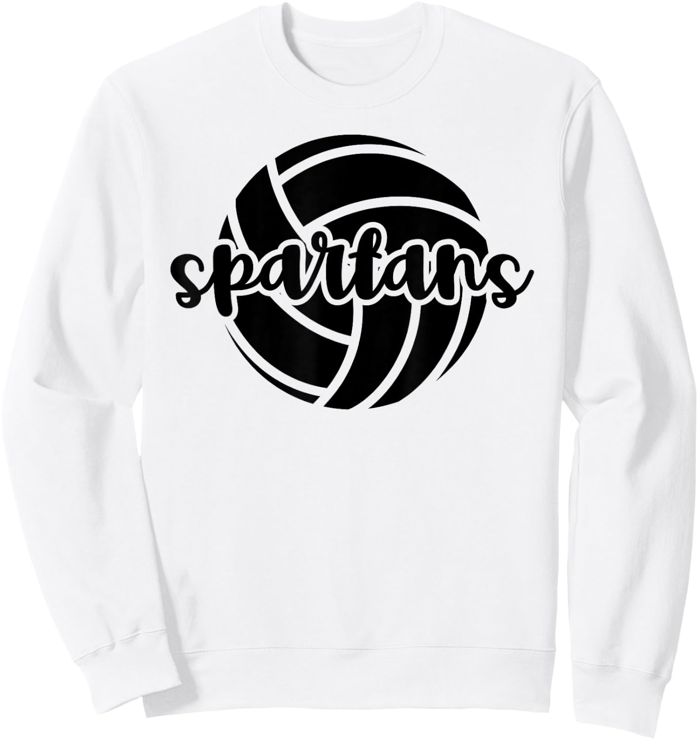 Spartans Volleyball Team Mascot School Spirit Game Night Sweatshirt - Sweatshirt | White