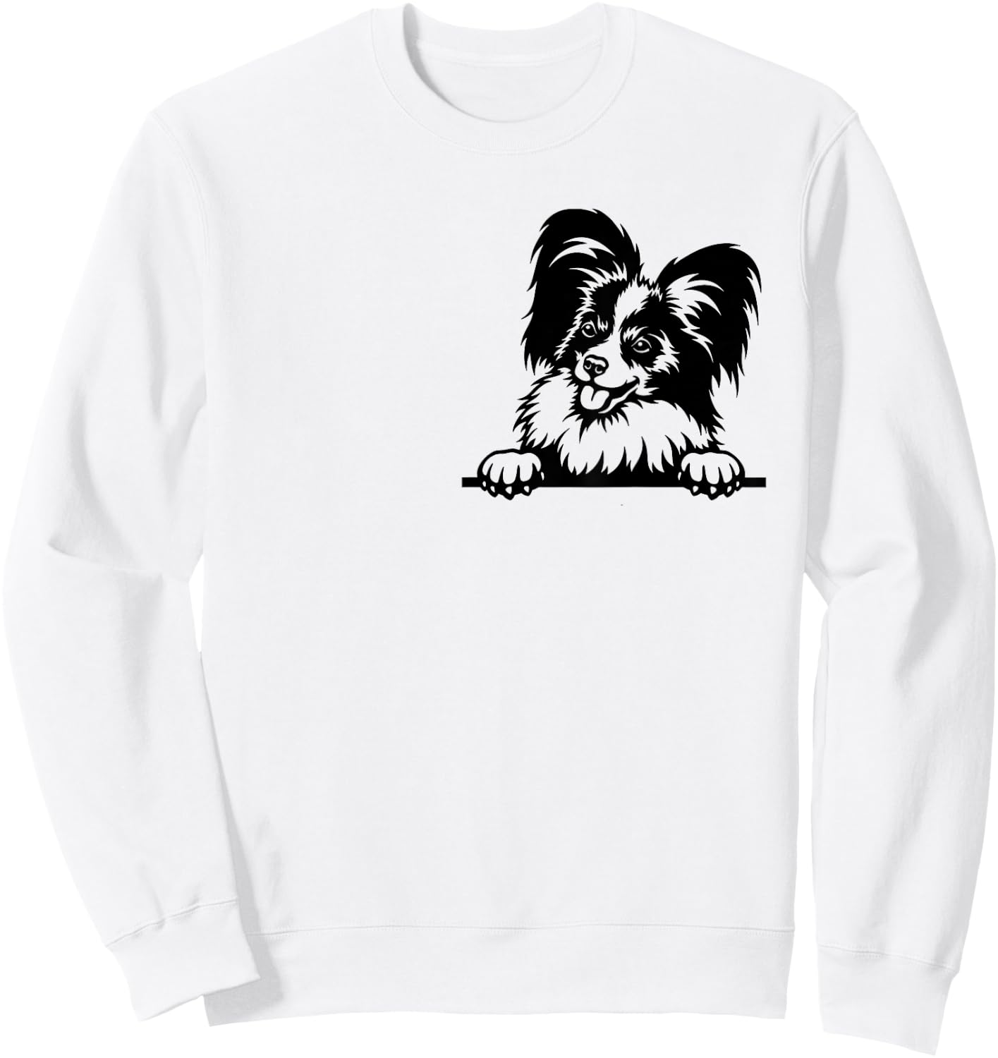 Funny Papillion Dog Inside Pocket Lovers Dog Gift Men Women Sweatshirt - Sweatshirt | White
