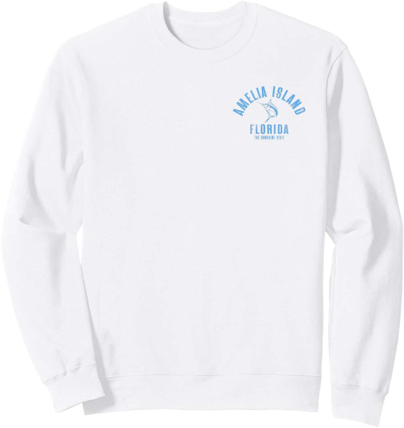 Amelia Island Florida Beach FL Vintage Beach Front & Back Sweatshirt - Sweatshirt | White
