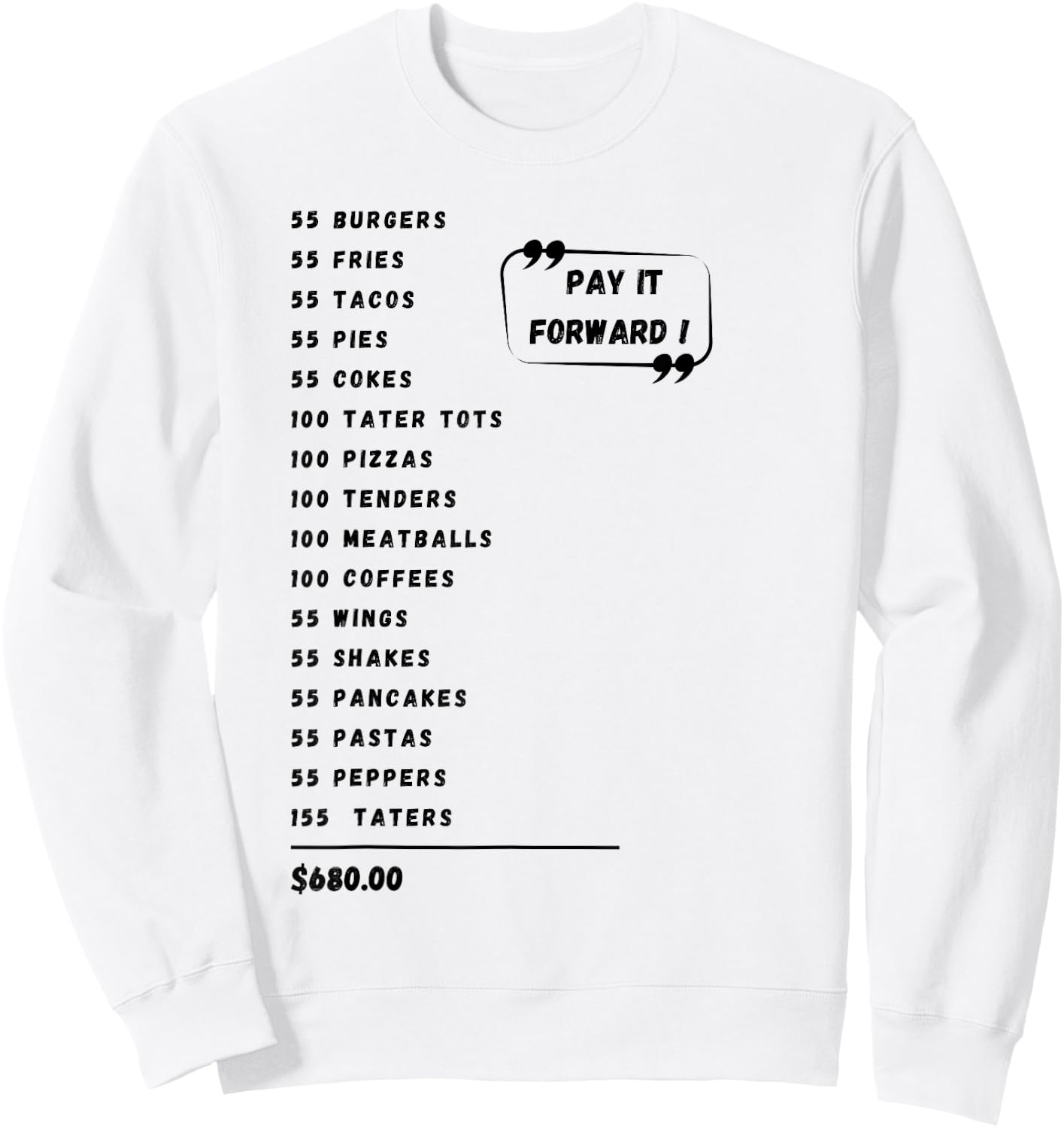 Funny 55 Burgers 55 Shakes 55 Fries Think You Should Leave Sweatshirt - Sweatshirt | White