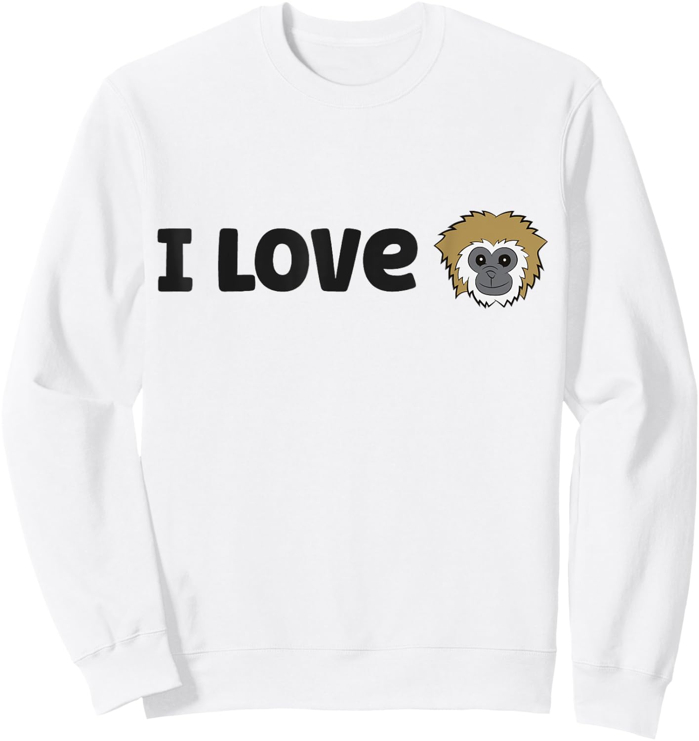 I Love Gibbon Monkeys Sweatshirt - Sweatshirt | White