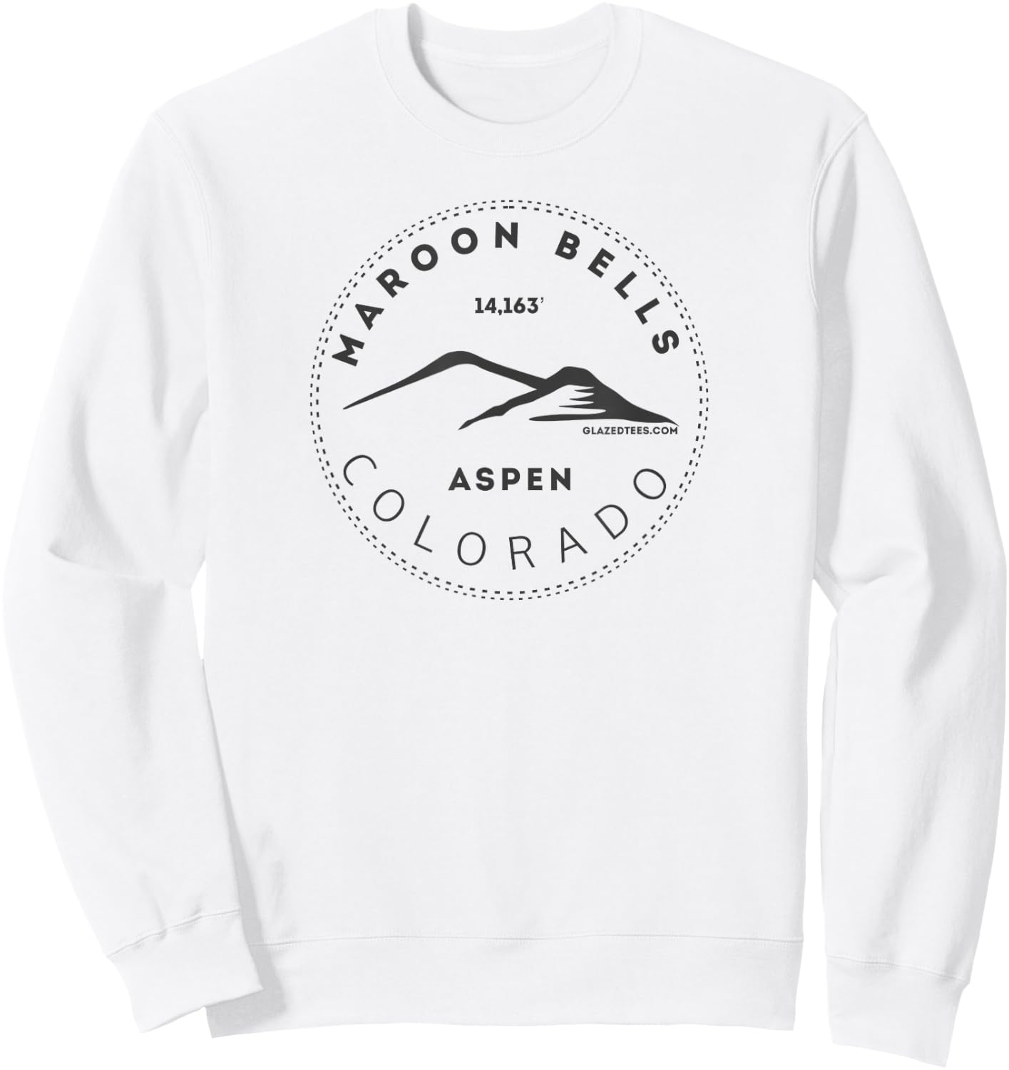 Maroon Bells Aspen Colorado Big Mountain Blackout Sweatshirt - Sweatshirt | White