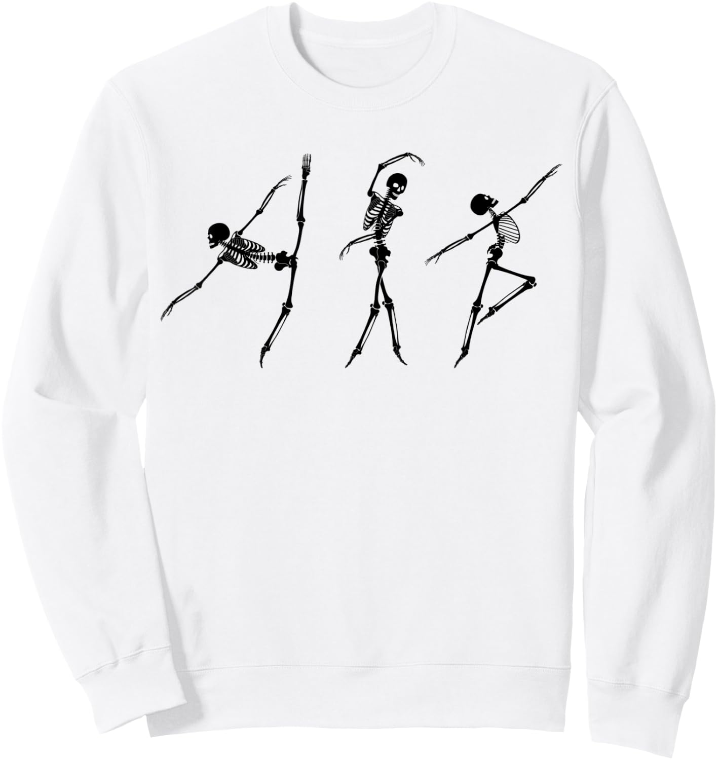 Dancing Skeletons Dance Challenge Halloween Scary Skeleton Sweatshirt - Sweatshirt | White