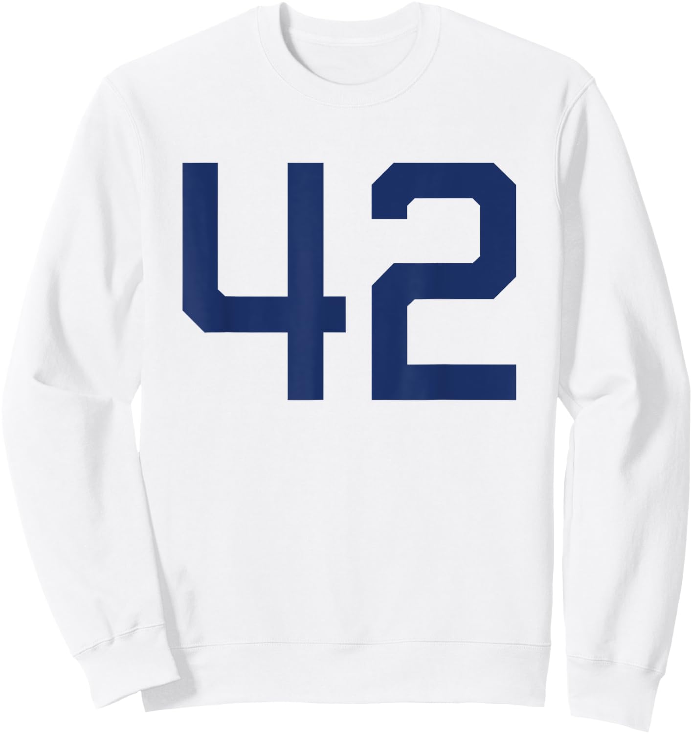 Number #42 Sports Jersey Navy Blue Lucky Number Sweatshirt - Sweatshirt | White