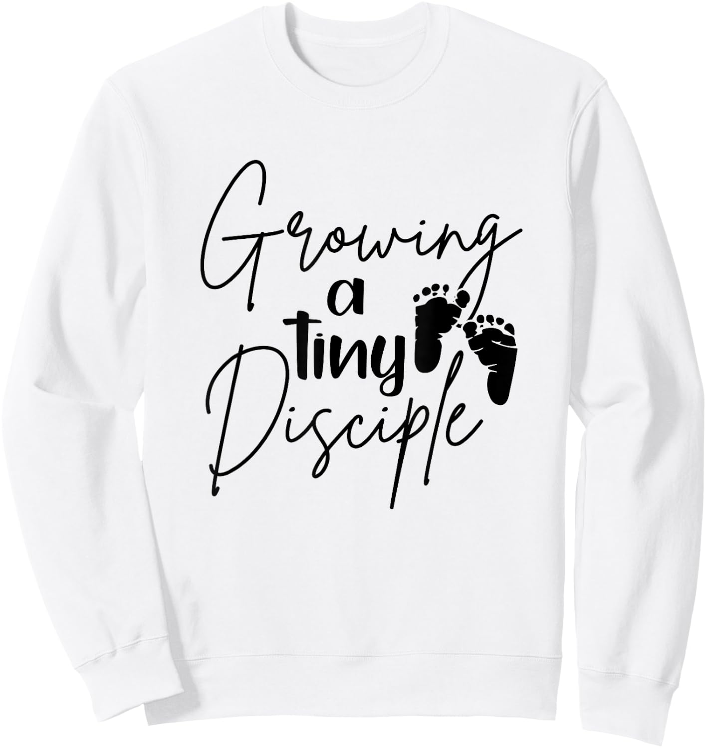 Growing A Tiny Disciple Christian Mom Pregnancy Announcement Sweatshirt - Sweatshirt | White
