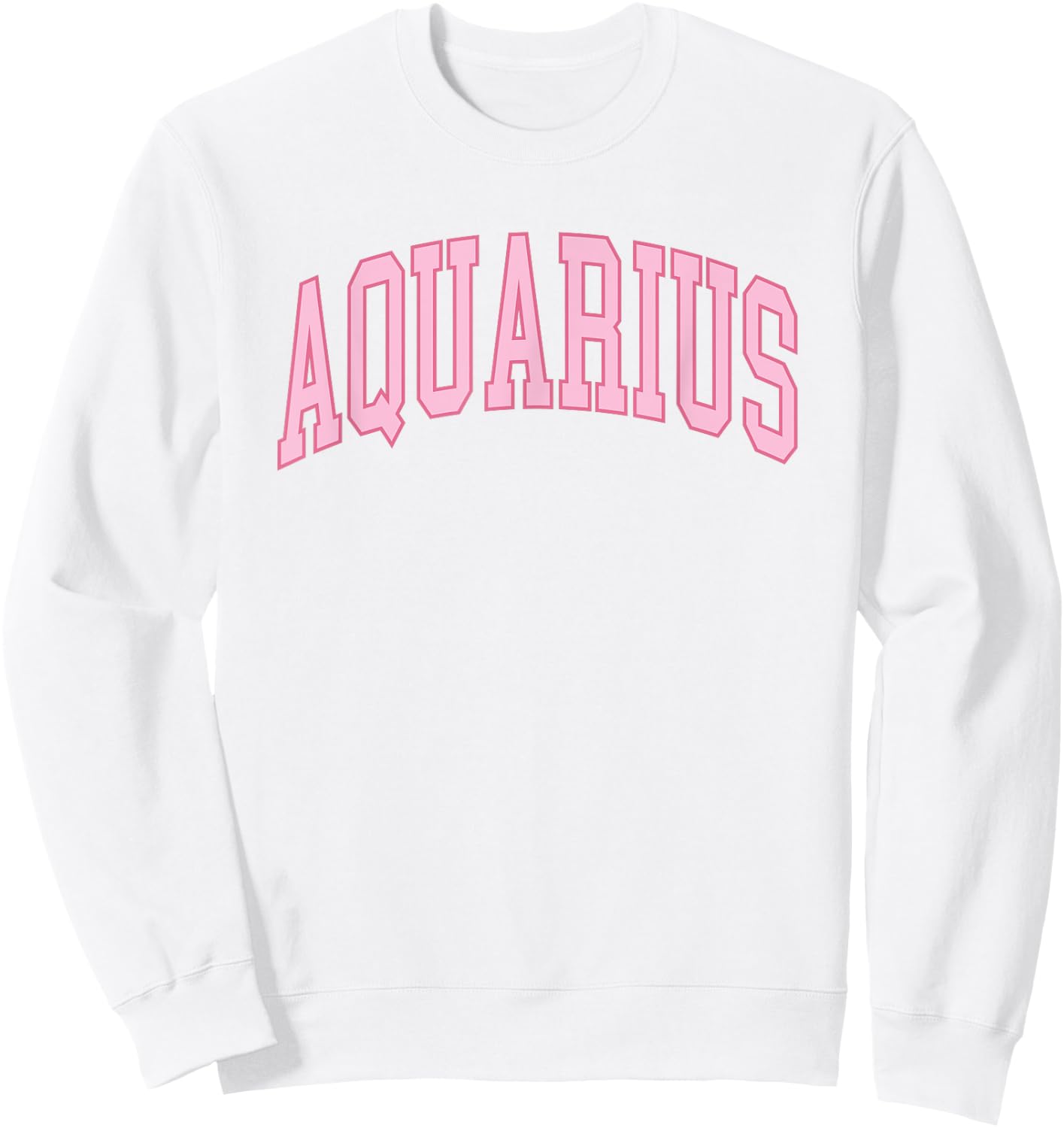 Aquarius Zodiac Horoscope Pink Retro Preppy Throwback Sweatshirt - Sweatshirt | White