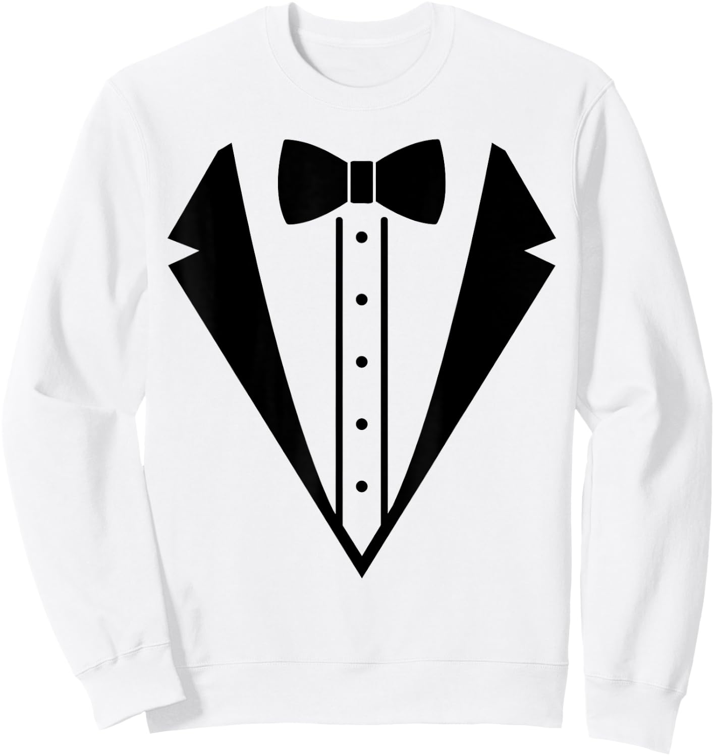 Fancy Wedding Prom Bowtie Tuxedo Black Funny Men's Women's Sweatshirt - Sweatshirt | White