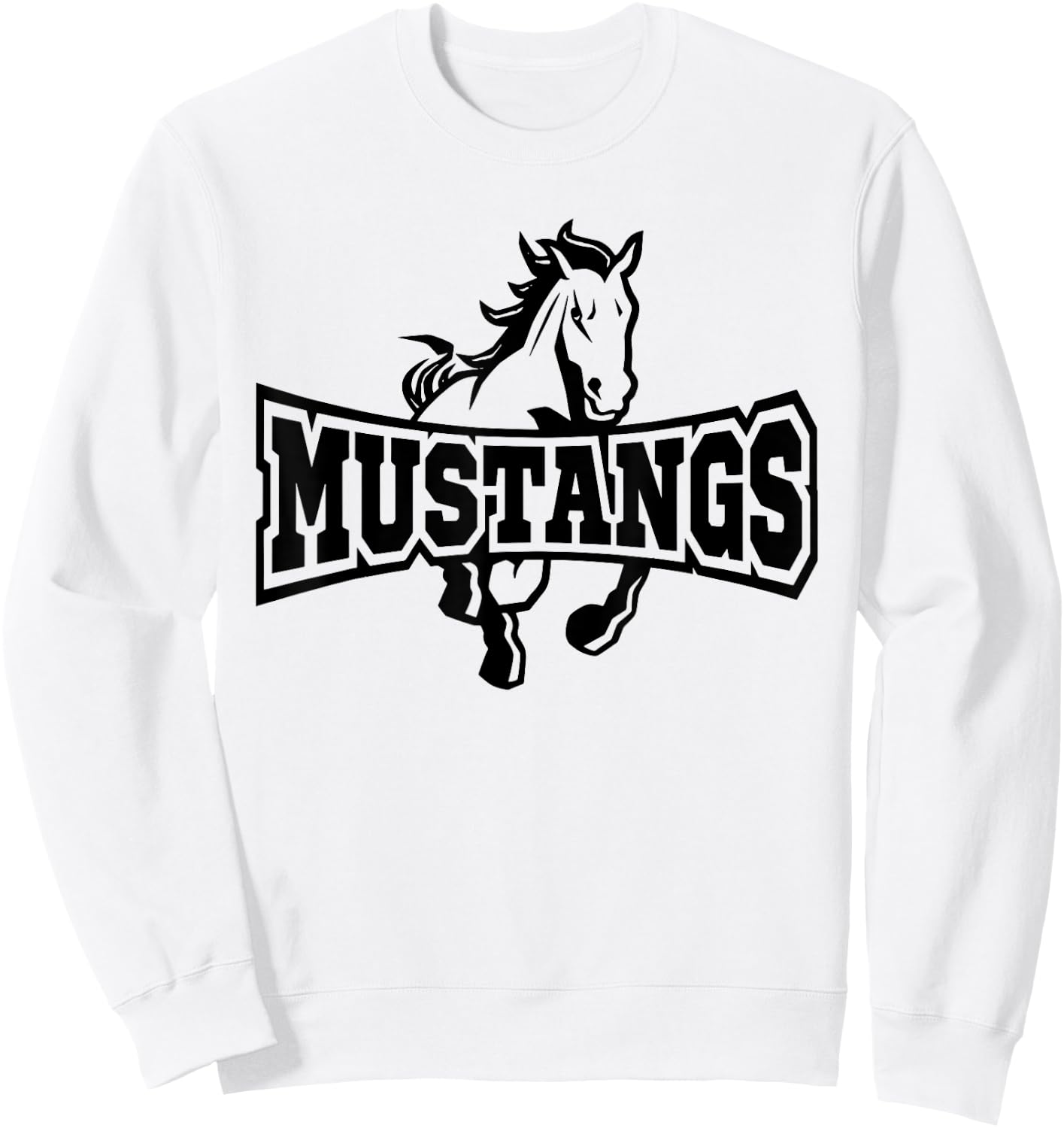 Mustangs Teacher Student School Sports Fan Team Spirit Sweatshirt - Sweatshirt | White