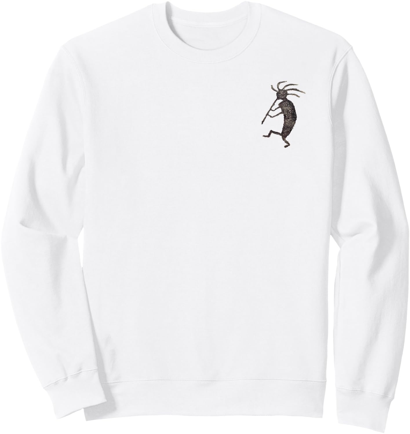 Kokopelli (Flute Player) petroglyph pocket-style emblem. Sweatshirt - Sweatshirt | White