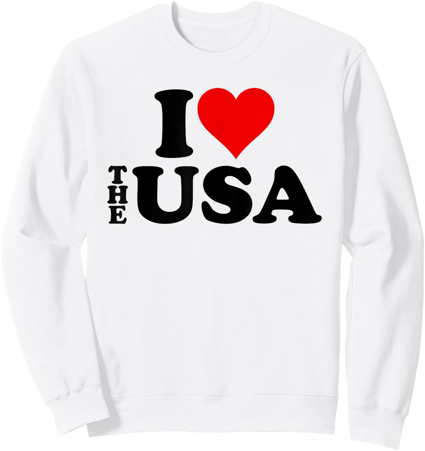 I Love Heart the Usa America Sweatshirt - Sweatshirt | White