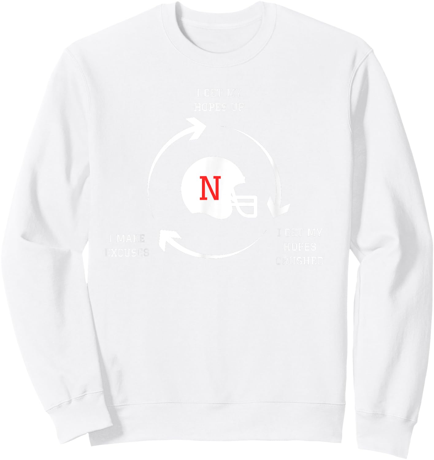 Funny Nebraska | Funny Football Tailgating | Nebraska Joke Sweatshirt - Sweatshirt | White