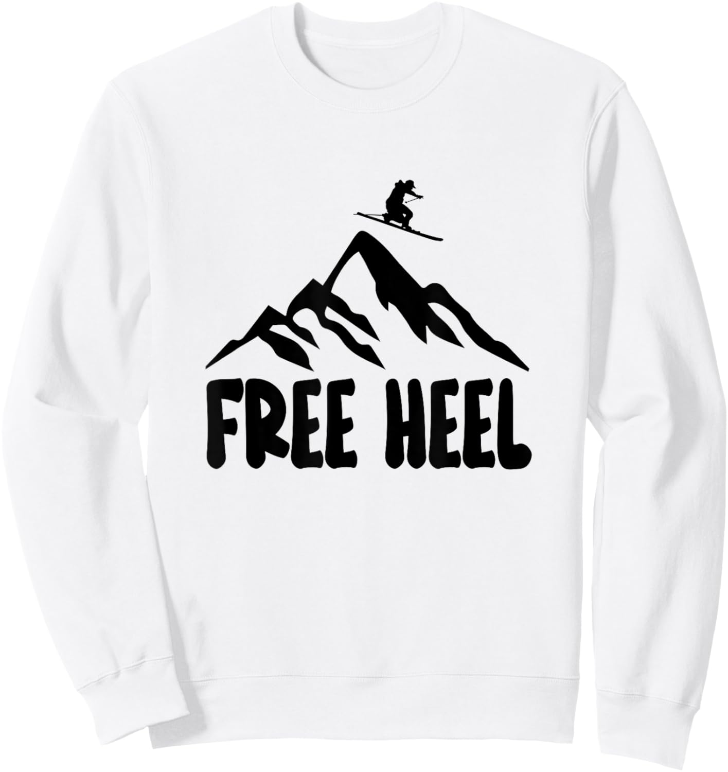 Telemark Skiing Free Heel Telemark Ski Mountains Skier Sweatshirt - Sweatshirt | White