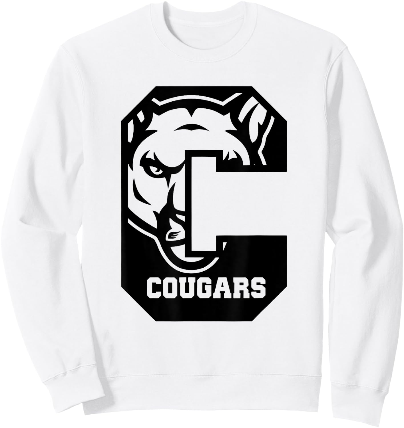 Cougars Football School Sports Fan Team Spirit Sweatshirt - Sweatshirt | White