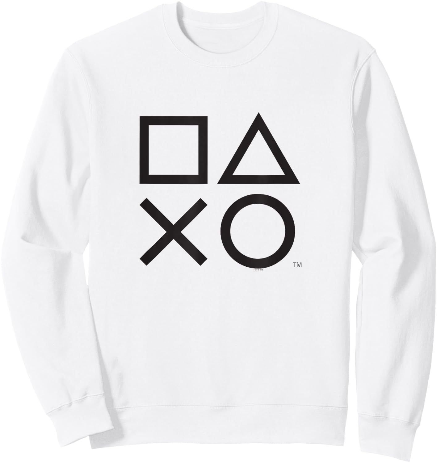 PlayStation PS5 Gamer Controller Icons in Classic Black Sweatshirt - Sweatshirt | White
