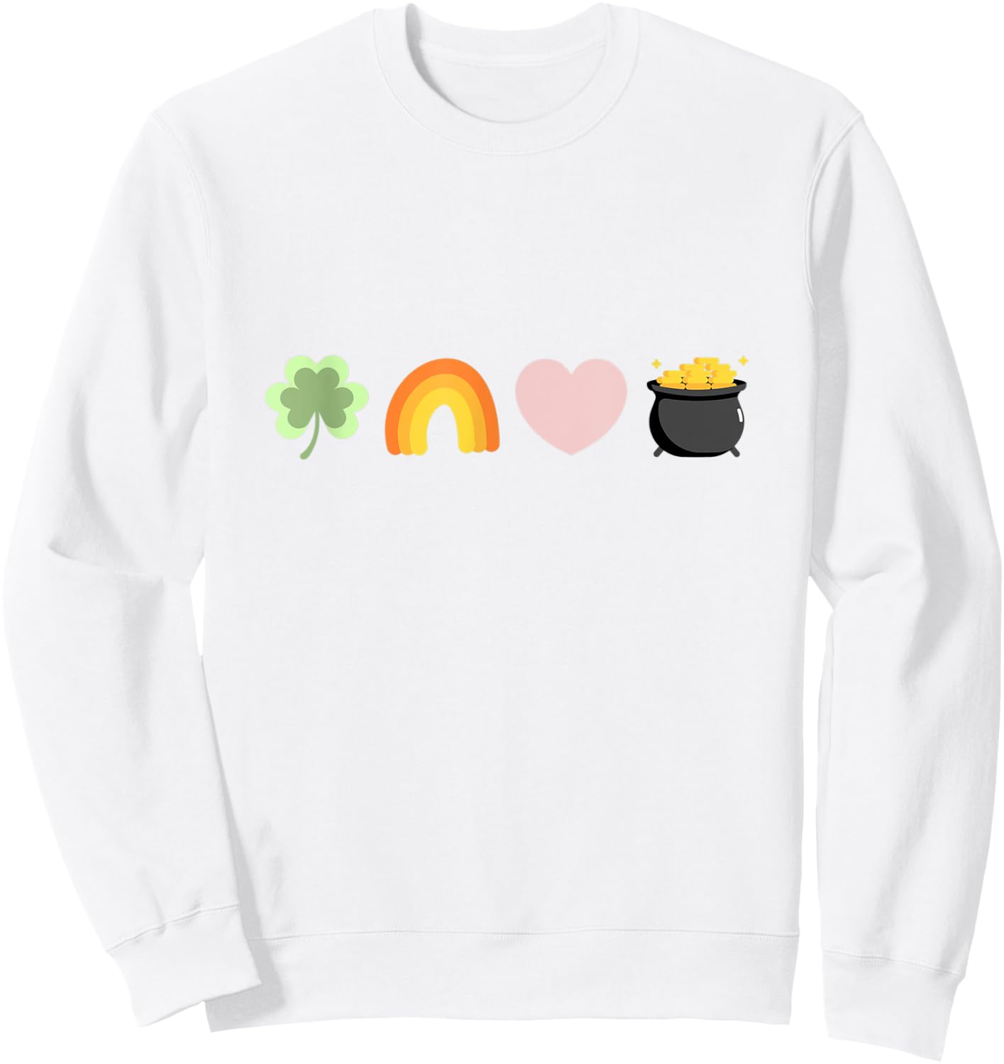 Lucky Charm shamrock pot of gold cartoon St. Patrick's Day Sweatshirt - Sweatshirt | White