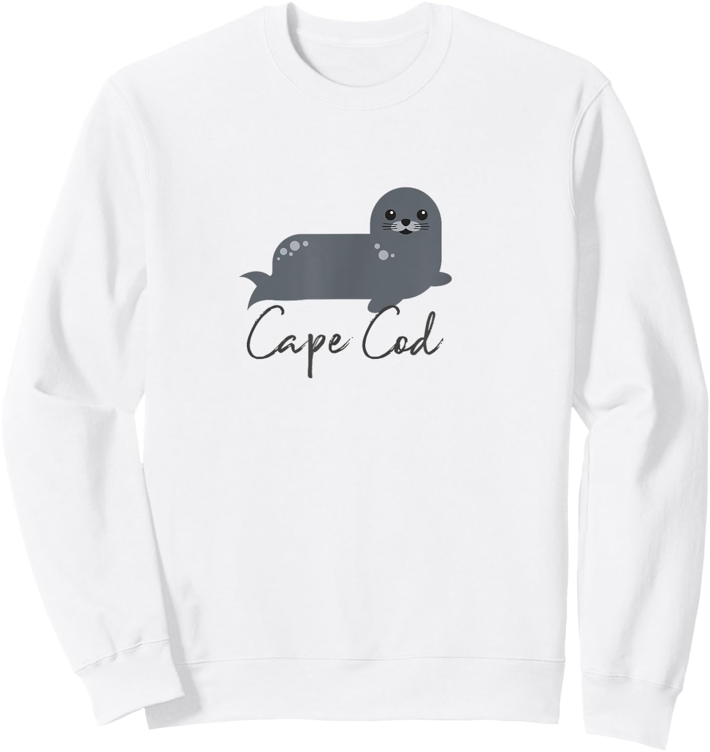 Cape Cod Cute Whimsy Marine Life Harbor Seal Vacation Sweatshirt - Sweatshirt | White