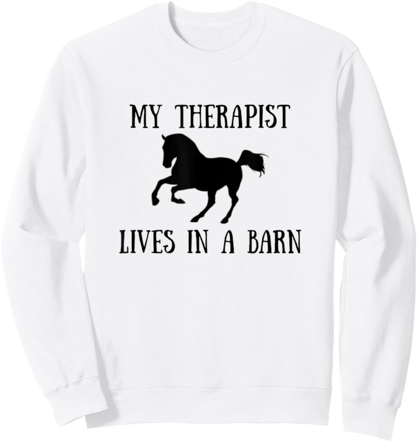 My Therapist Lives In A Barn Horse Lover Sweatshirt - Sweatshirt | White