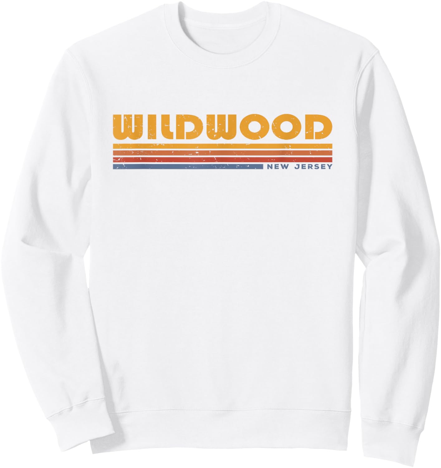 Vintage Wildwood NJ New Jersey Retro Throwback Sweatshirt - Sweatshirt | White