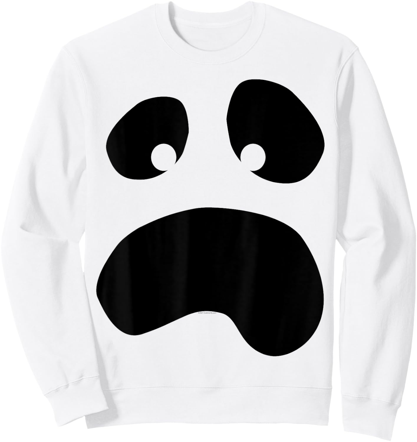 Silly Face Ghost Halloween Lazy Costume Sweatshirt - Sweatshirt | White