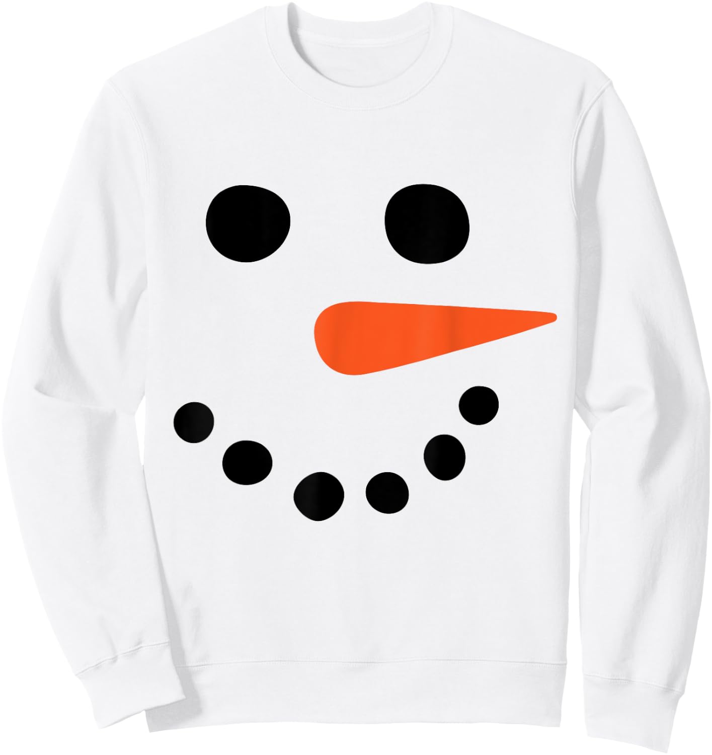 Winter Snowman Face Costume Christmas Snowman Sweatshirt - Sweatshirt | White