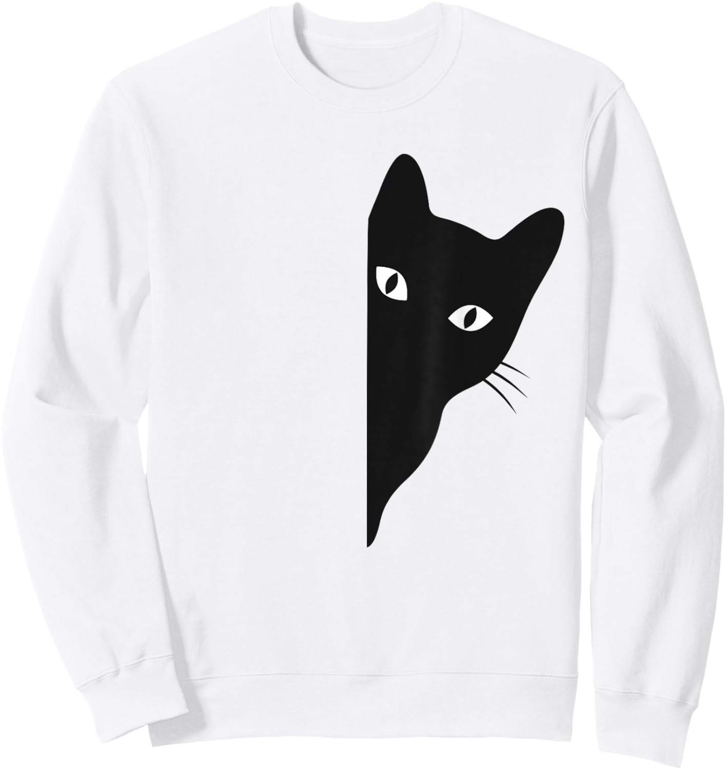 Black-Cat Coming Out Funny Peek a Boo Peeking Pet Women Sweatshirt - Sweatshirt | White