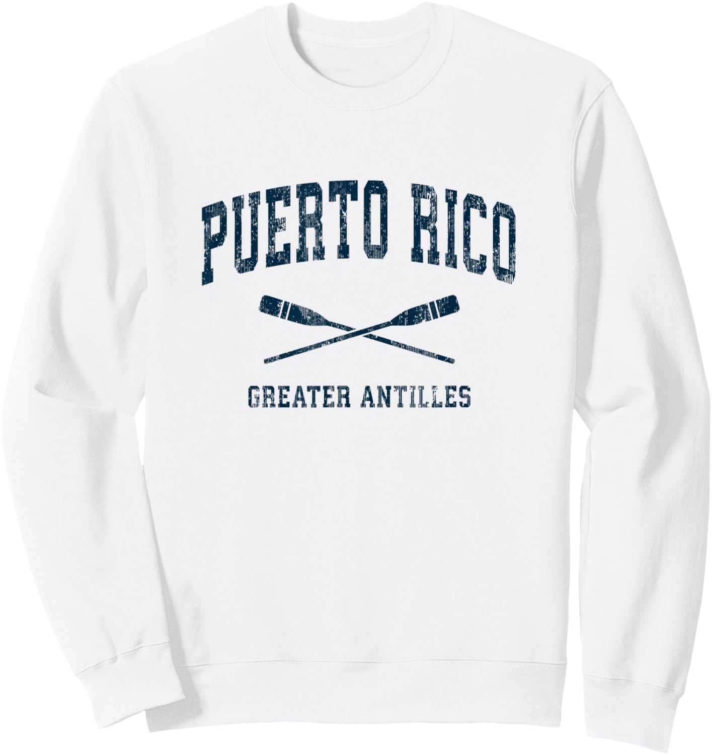 Puerto Rico Vintage Nautical Paddles Sports Oars Sweatshirt - Sweatshirt | White