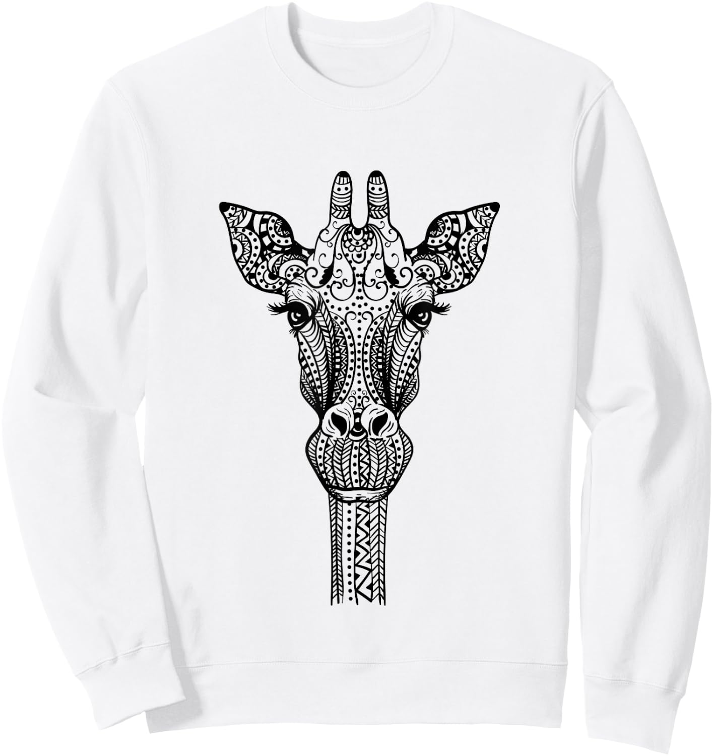 Yoga Giraffe Giraffe Mandala Ganesha Chakra Tribal Woman Sweatshirt - Sweatshirt | White