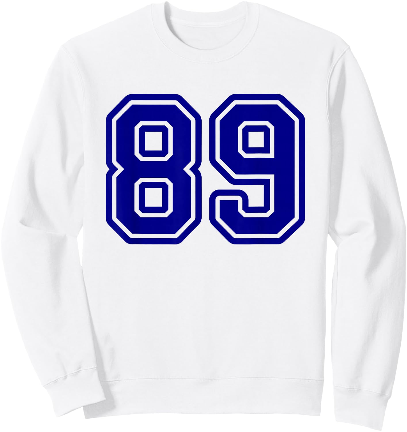 Blue Sports Team Number #89 Sweatshirt - Sweatshirt | White