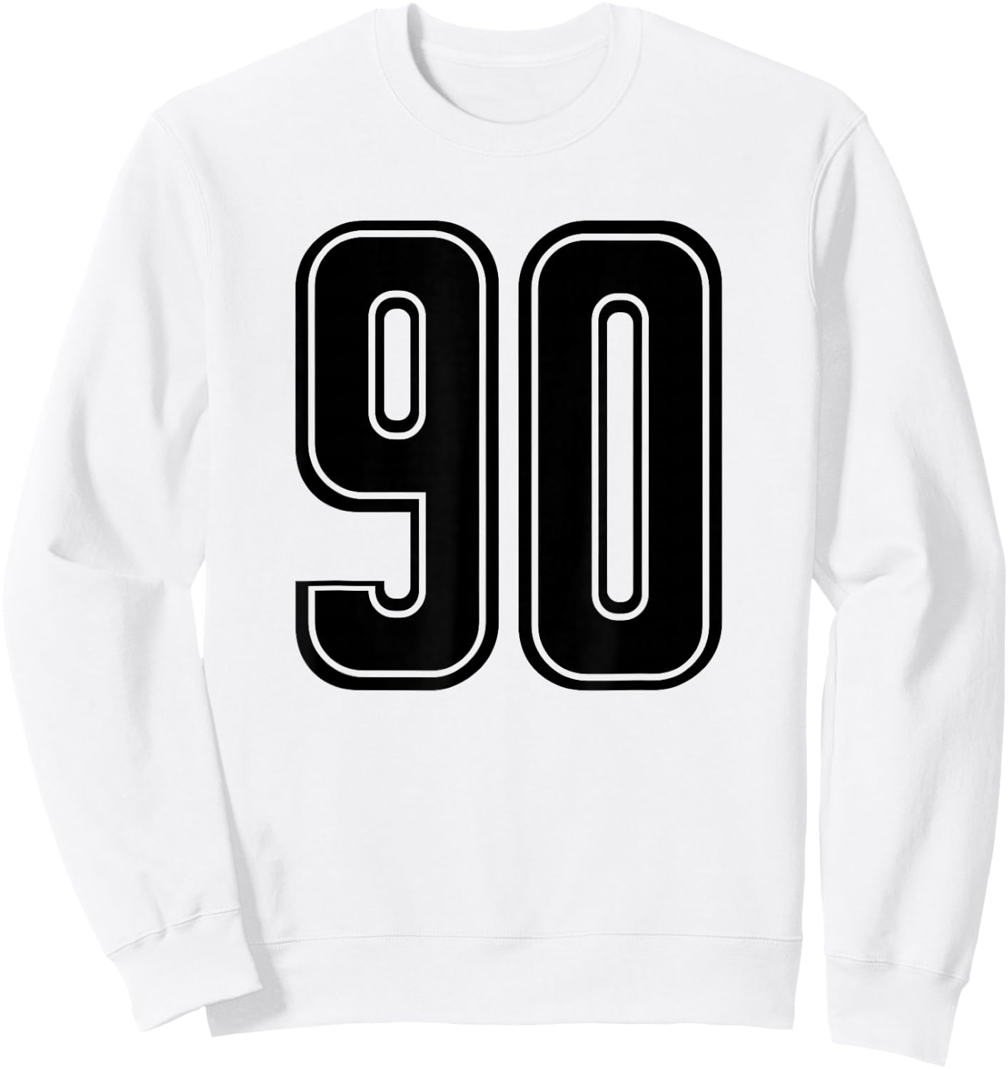 Black Sports Team Number #90 Sweatshirt - Sweatshirt | White