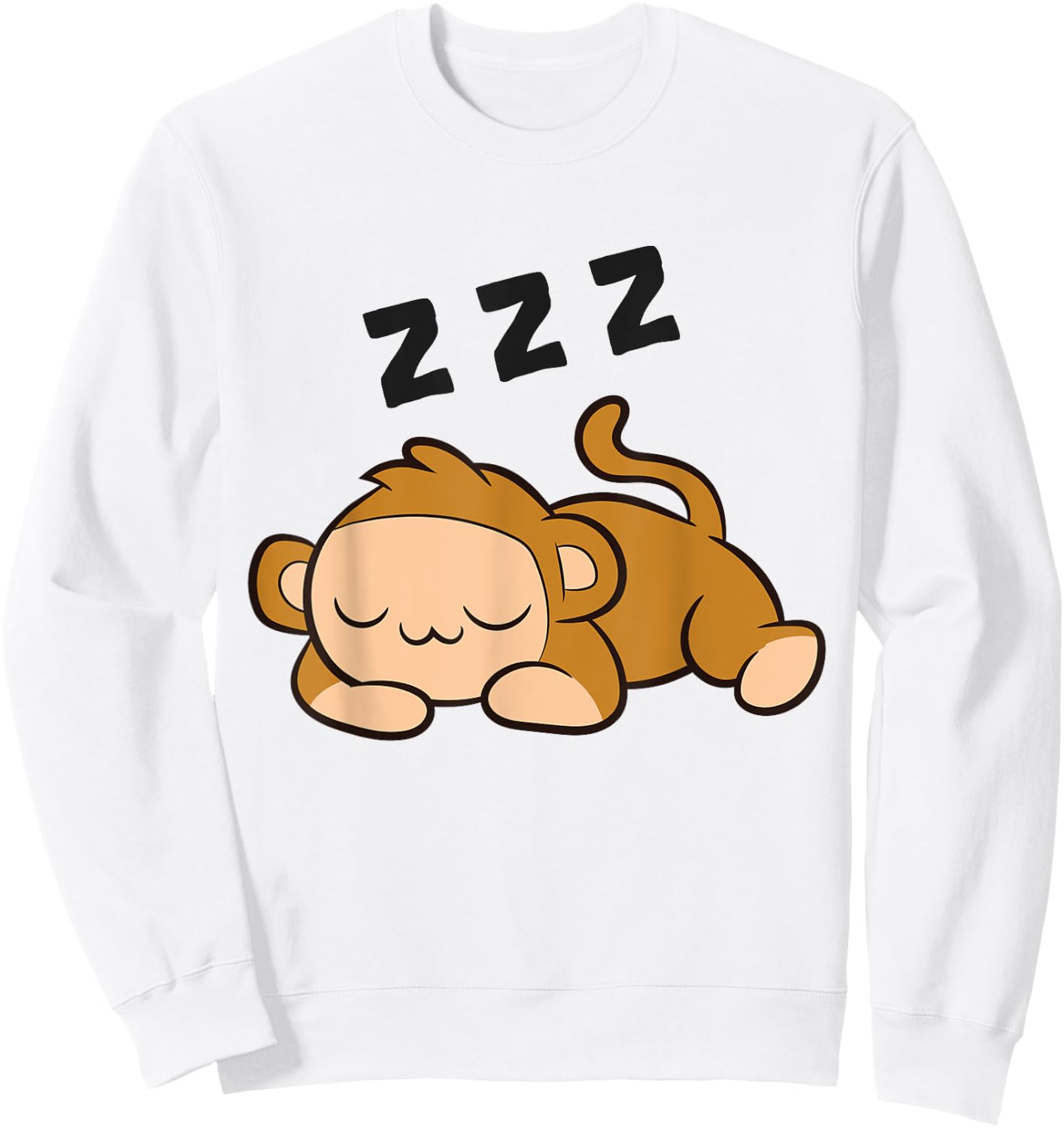 Sleeping Monkey Ape Monkey Pajama Cute Monkey Sweatshirt - Sweatshirt | White
