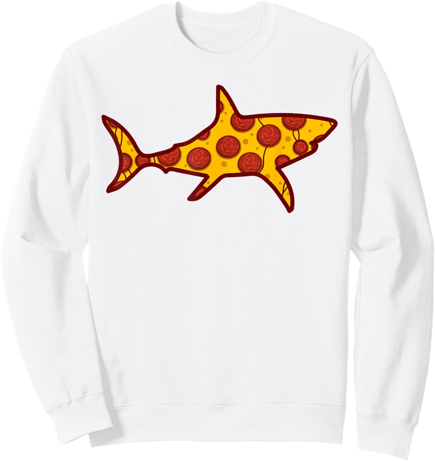 Funny Pizza Shark Pizza Shark Piece Sweatshirt - Sweatshirt | White