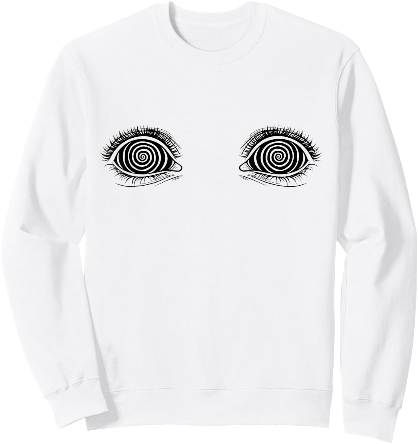 Hypno Esoteric Hypnotic Cool Line Art Eyes Design Sweatshirt - Sweatshirt | White