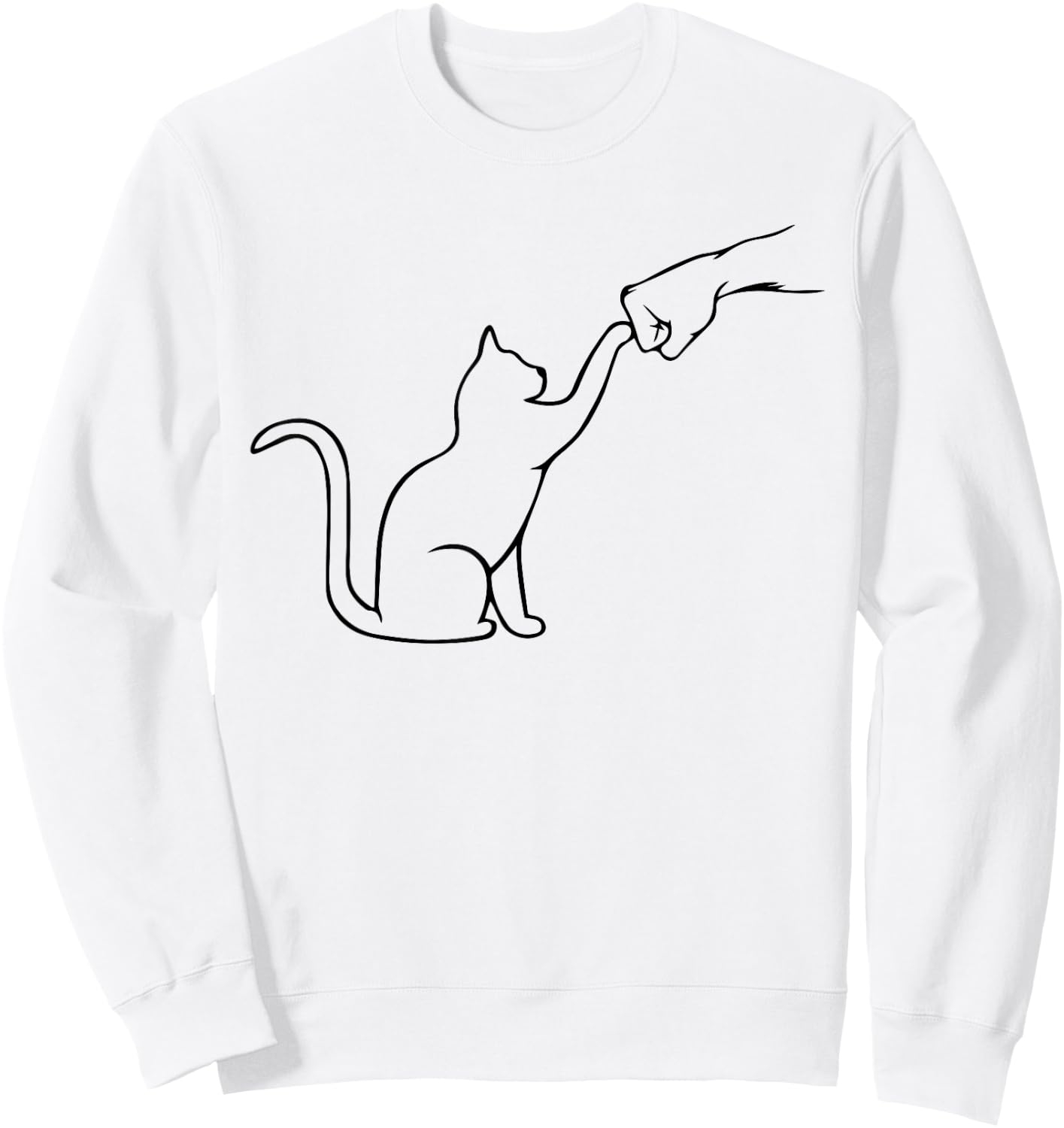 Cute Pet I Love My Cat Best Friend Fist Bump Cat Lovers Small Sweatshirt - Sweatshirt | White