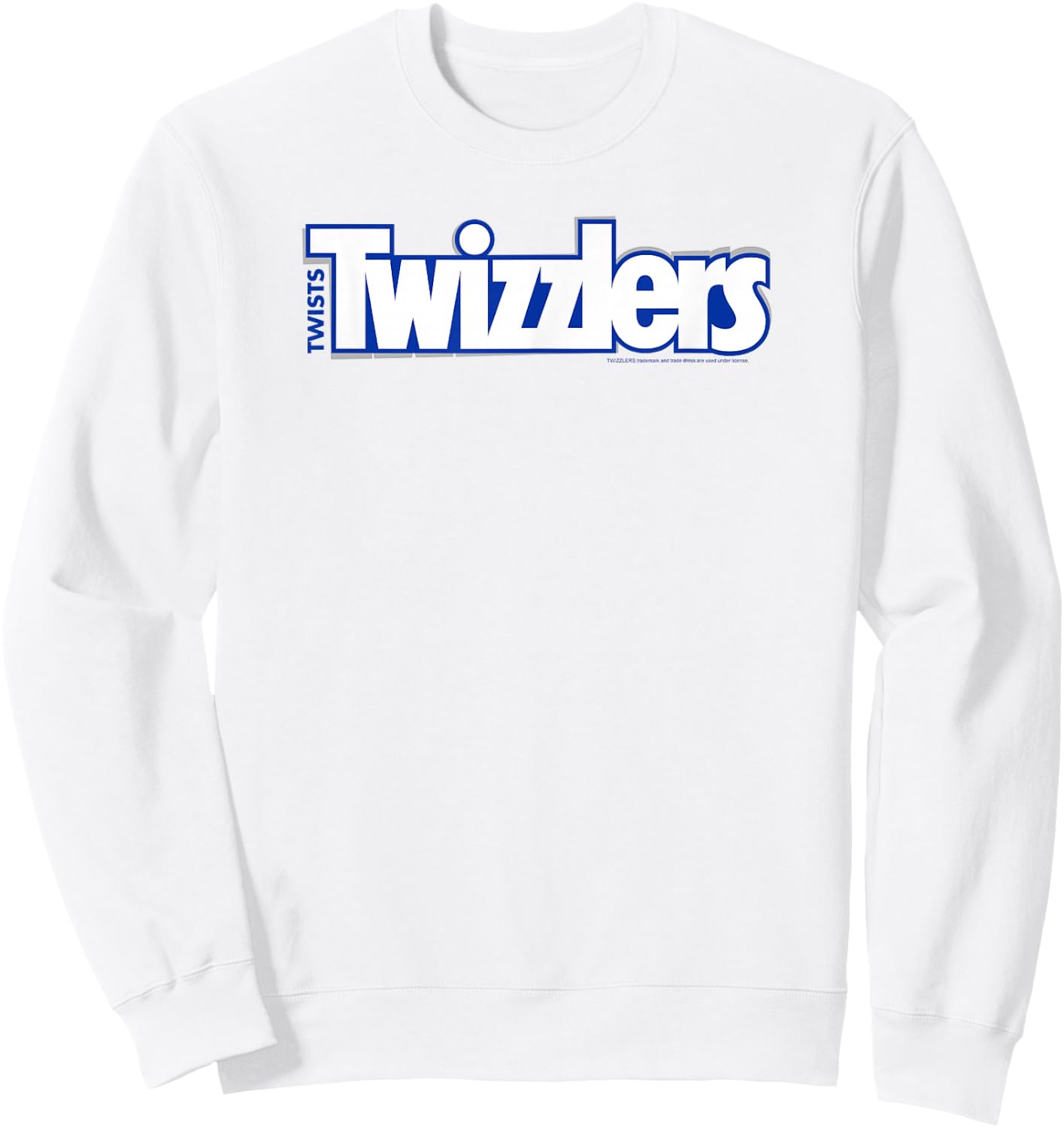 Twizzlers Twists Classic White & Blue Logo Distressed Sweatshirt - Sweatshirt | White