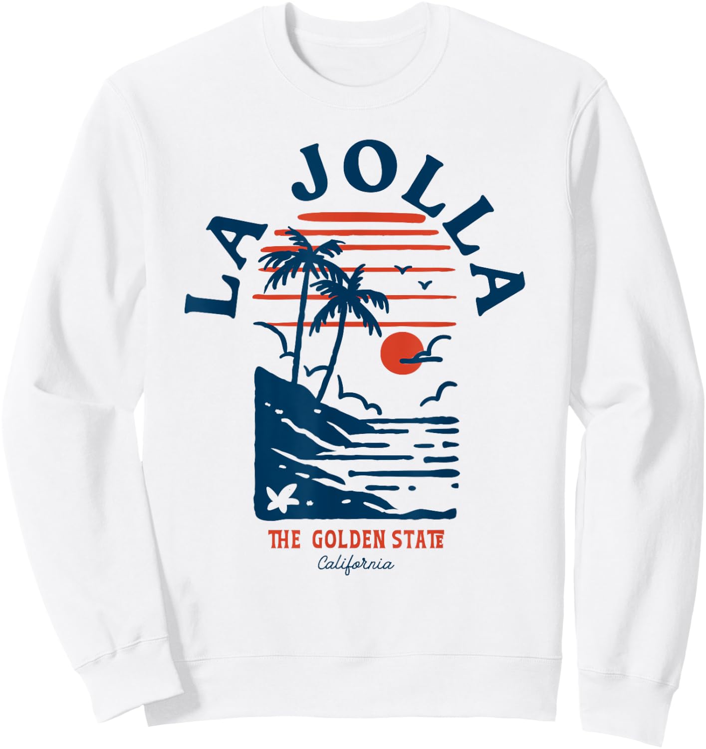 La Jolla California Retro Surfer Vintage Beach Men Women Sweatshirt - Sweatshirt | White