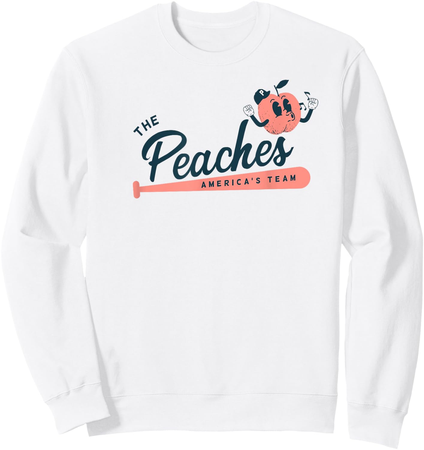 The Peaches - Softball and Baseball Custom Jersey Sweatshirt - Sweatshirt | White