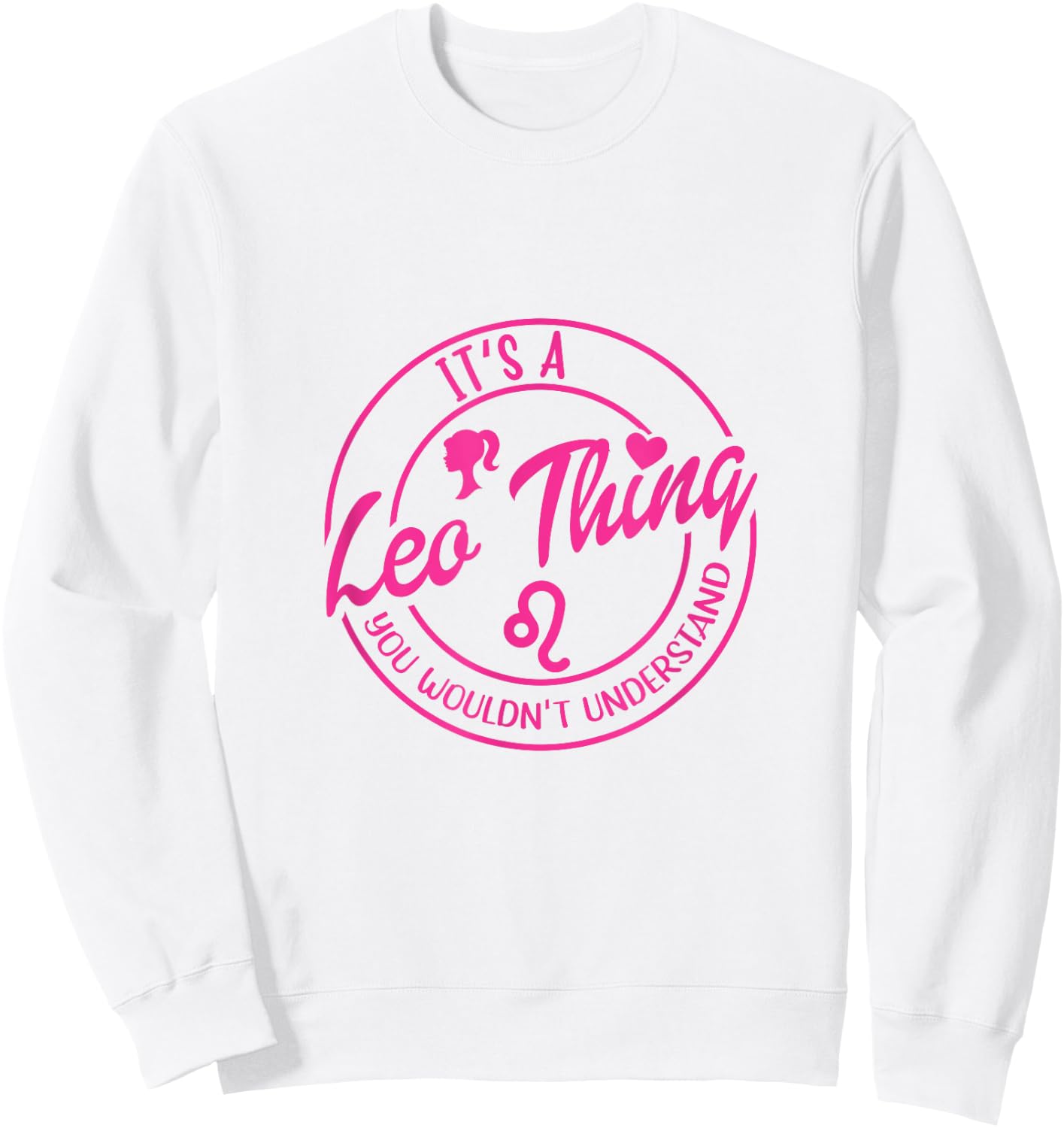 Pink Vintage Leo Things Zodiac Gift Horoscope Sweatshirt - Sweatshirt | White
