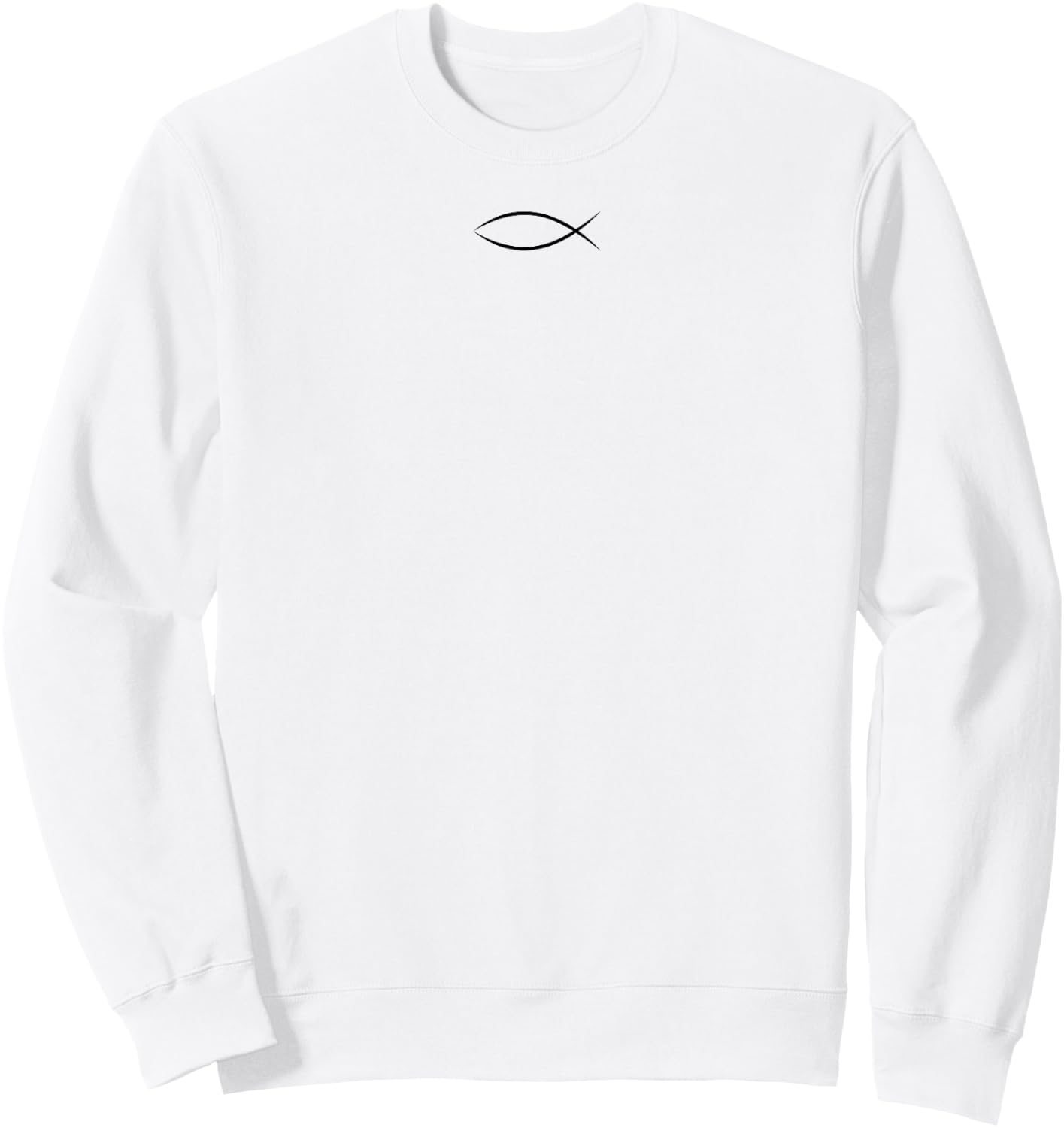 Ichthys Ichthus Jesus Fish Christian Symbol Sweatshirt - Sweatshirt | White