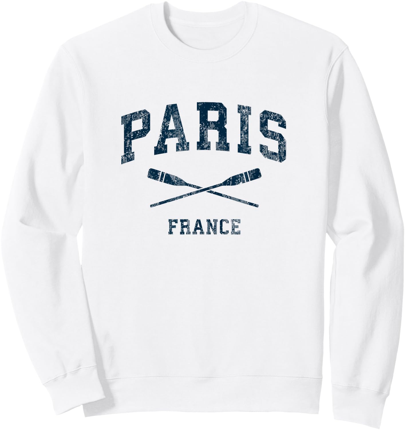Paris France Vintage Nautical Paddles Sports Oars Sweatshirt - Sweatshirt | White