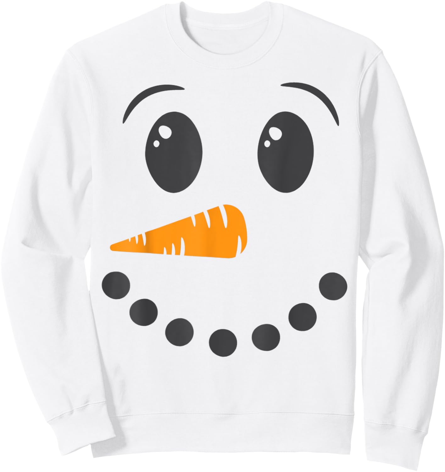 Snowman Face Winter Holiday Matching Couples Family Sweatshirt - Sweatshirt | White