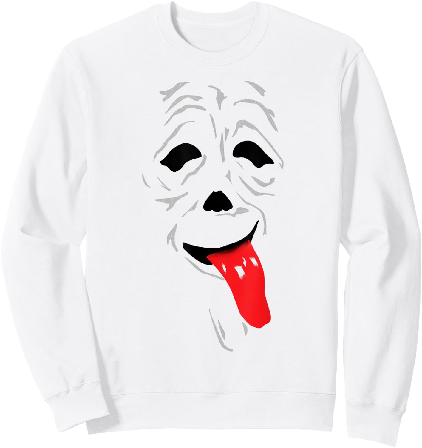 Funny & Scary Ghost - Wassup face Stoner Horror Movie Comedy Sweatshirt - Sweatshirt | White