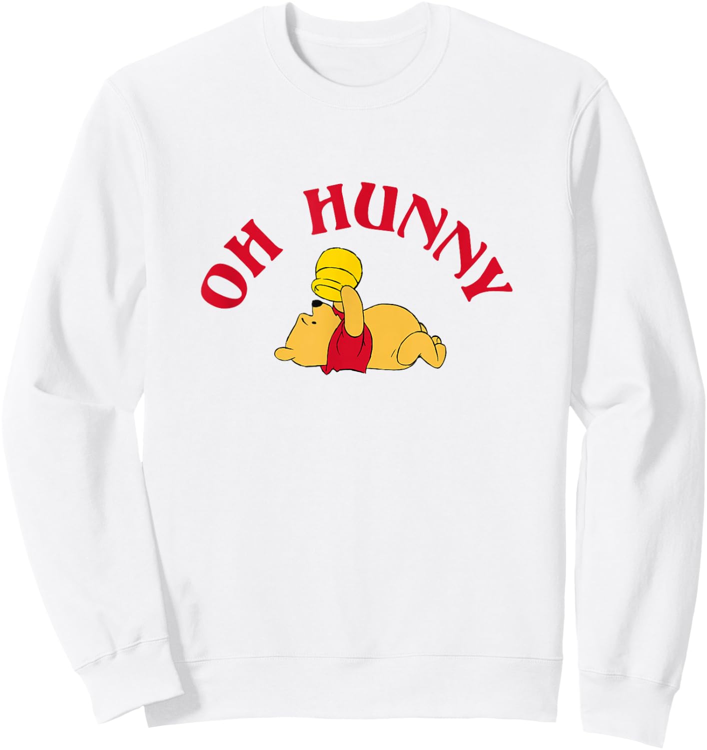 Disney Winnie The Pooh Oh Hunny Sad Pooh with Empty Jar Sweatshirt - Sweatshirt | White