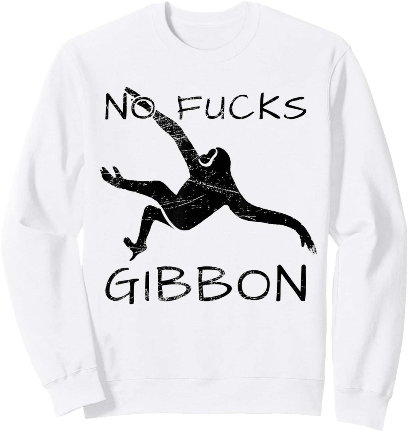 Gibbon Funny Ape Monkey Animal Sweatshirt - Sweatshirt | White