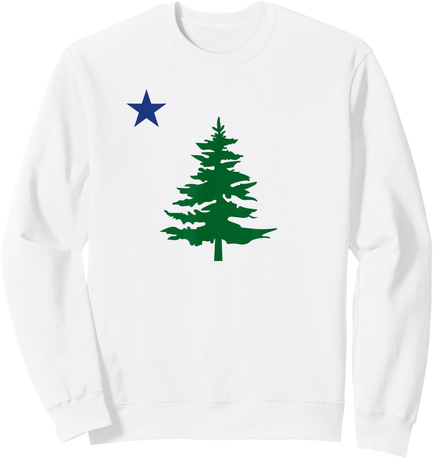 Old Maine State Flag 1901 Pine Tree Star Sweatshirt - Sweatshirt | White