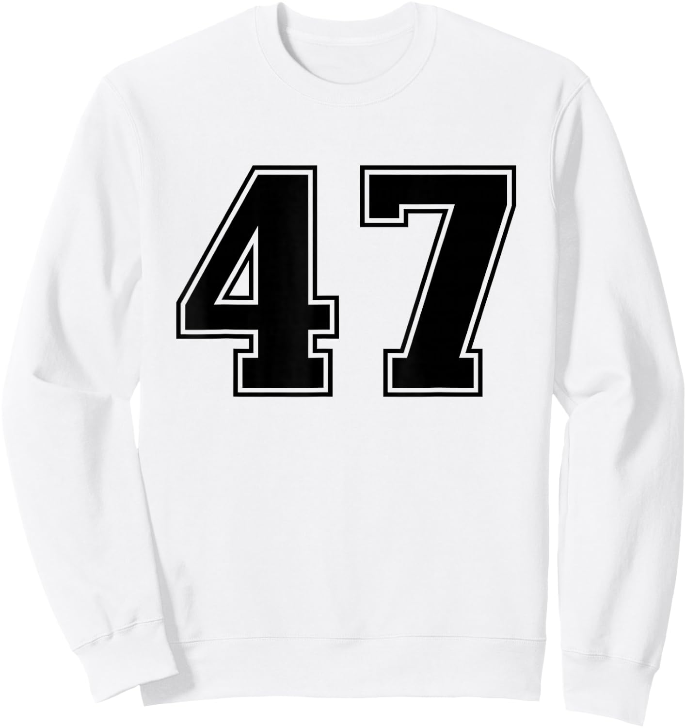 Number #47 Black Sport Number Sweatshirt - Sweatshirt | White