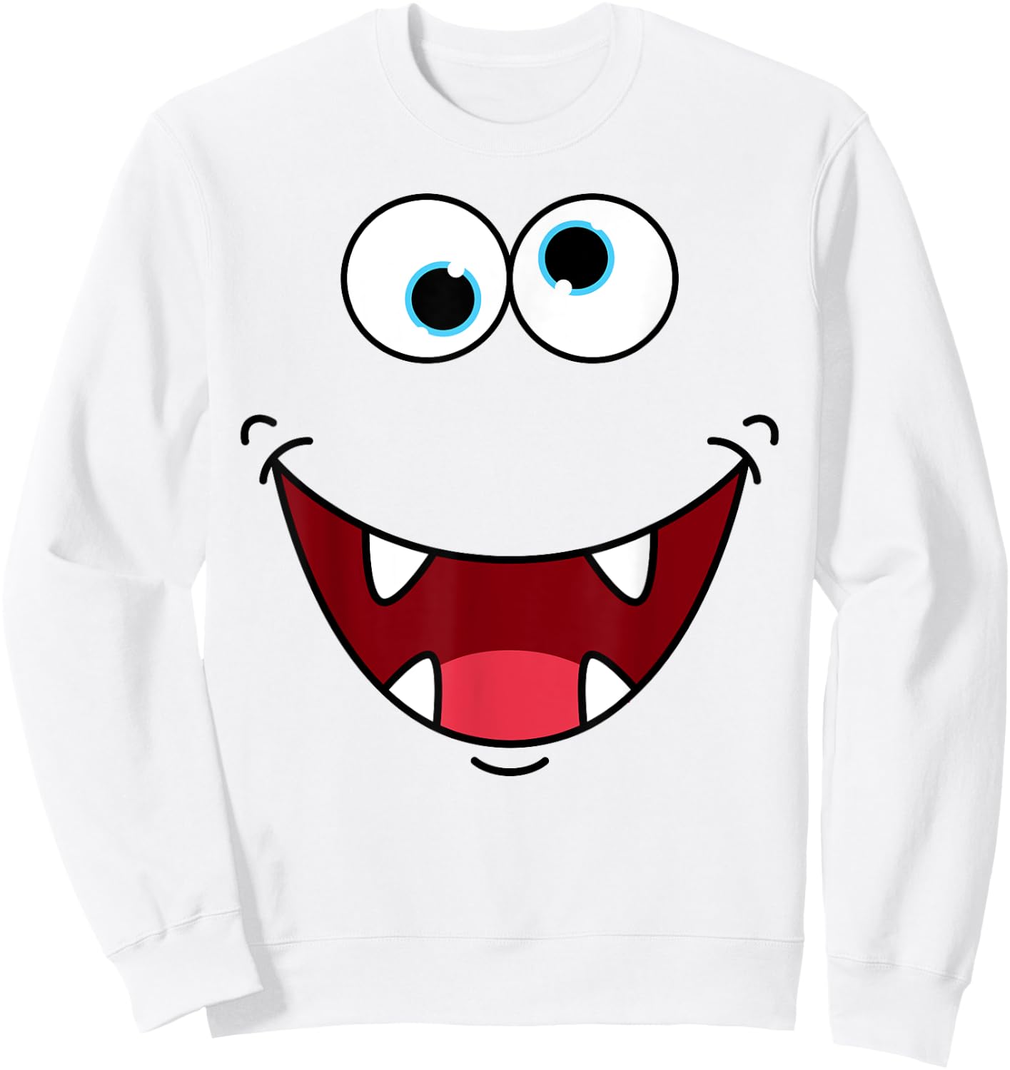 Funny Silly Monster Face Easy Birthday Halloween Costume Sweatshirt - Sweatshirt | White