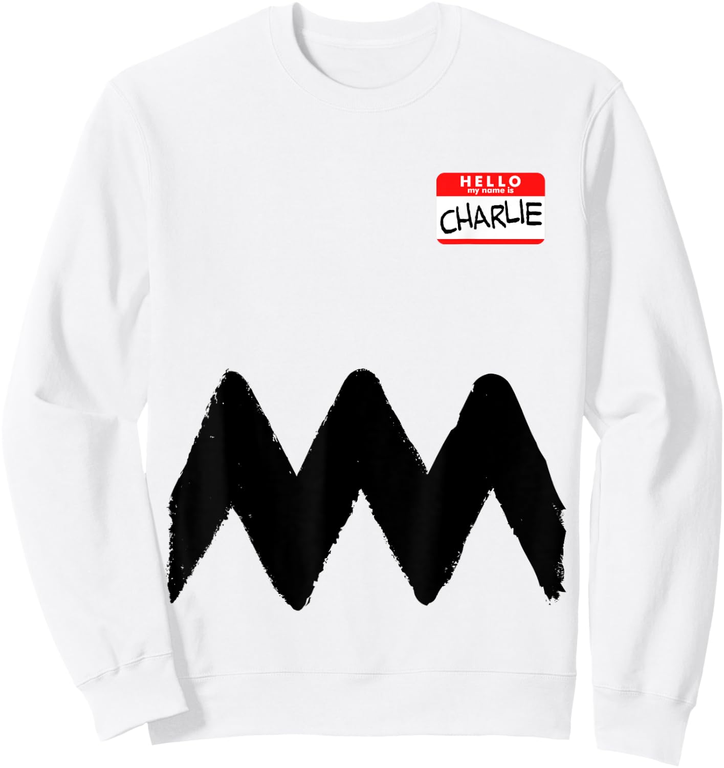 Hello my name is Charlie Shirt Funny Costume Brown Comics Sweatshirt - Sweatshirt | White
